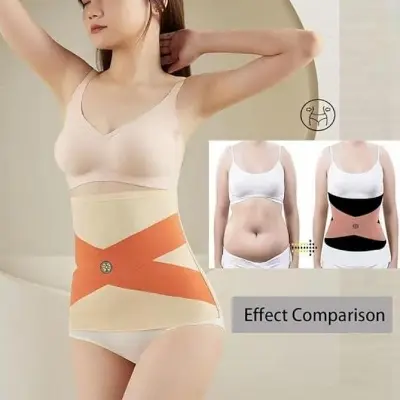 Picture of Women's Seamless Tummy Control Waist Trainer Body Shaper- Skin/Black Slimming Belt