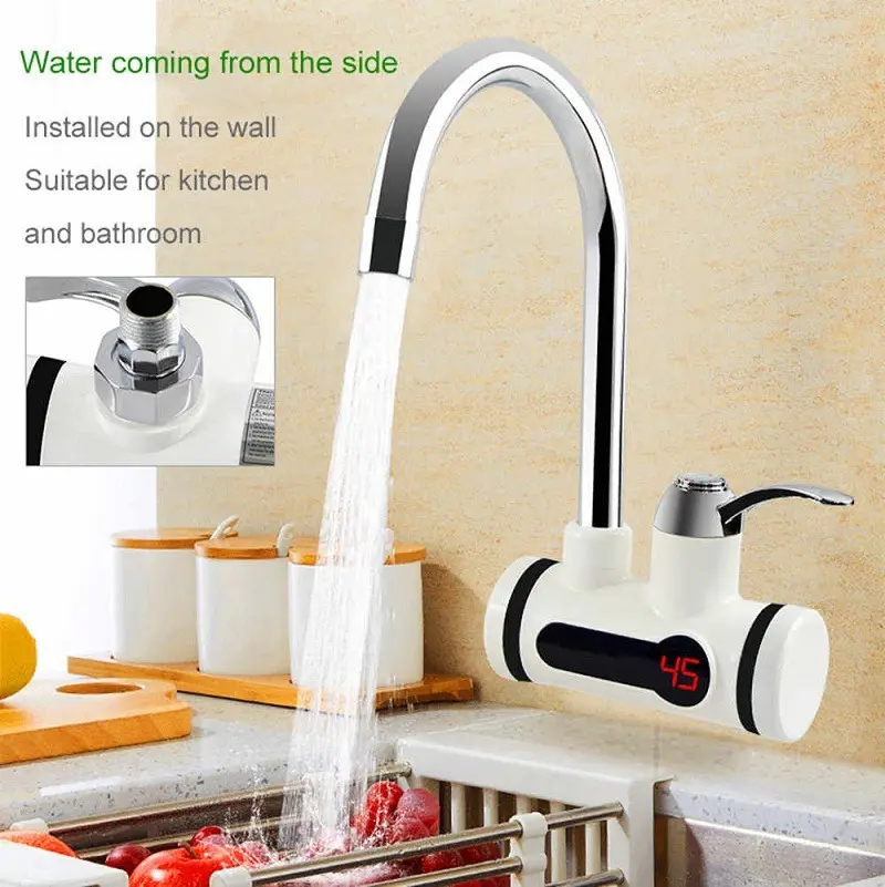 Picture of Digital Instant Hot Water Tap Heater Tap for wall mount - White
