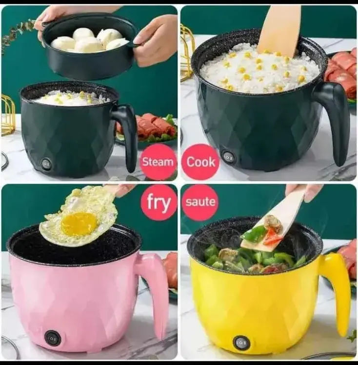 Picture of Multifunctional Non-stick Mini Rice Cooker Non-Coated Household Electric Cooker Electric Frying Pan - Multicolor