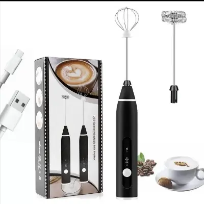 Picture of Mini Electric Handheld Milk Frother Electric Blender with USB Electrical Maker Whisk Mixer - Black