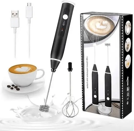 Picture of Mini Electric Handheld Milk Frother Electric Blender with USB Electrical Maker Whisk Mixer - Black