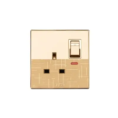 Picture of HEE by HAMKO Marigold 13A 3pin Flat socket with switch-Gold