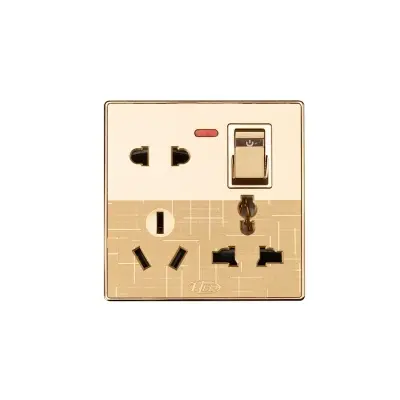 Picture of HEE by HAMKO Marigold 8 Pin multi socket with switch-Gold