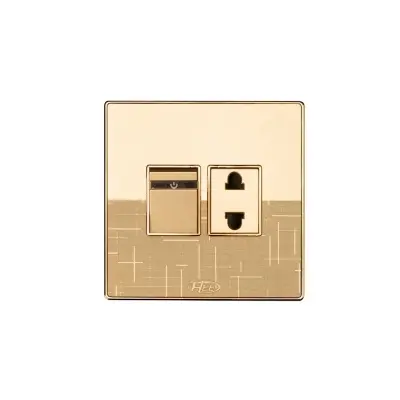 Picture of HEE by HAMKO Marigold 2 Pin Socket With Switch-Gold