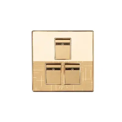 Picture of HEE by HAMKO Marigold 3 Gang 1 Way Switch-Gold