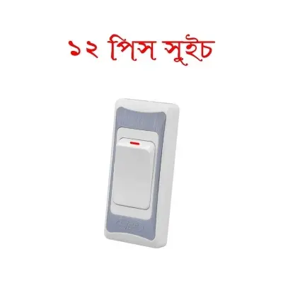 Picture of HEE By HAMKO Premium 1 Gang 1 Way Switch (12 Pcs)-Silver