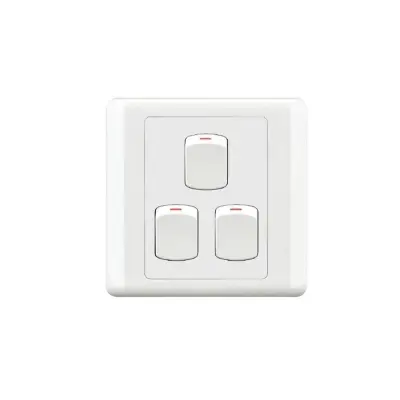 Picture of HEE By HAMKO New Classic 3 Gang 1 Way Switch-White