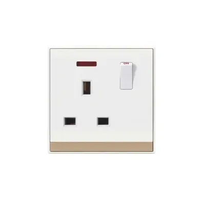 Picture of HEE By HAMKO Lotus XL 13A 3Pin Flat Socket with Switch-White