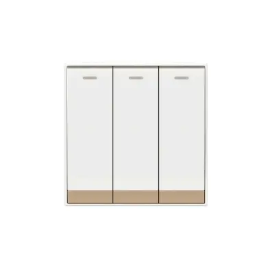 Picture of HEE By HAMKO Lotus XL 3 Gang 1 Way Switch-White