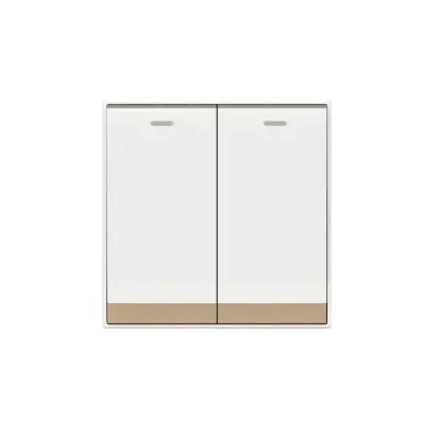 Picture of HEE By HAMKO Lotus XL 2 Gang 1 Way Switch-White