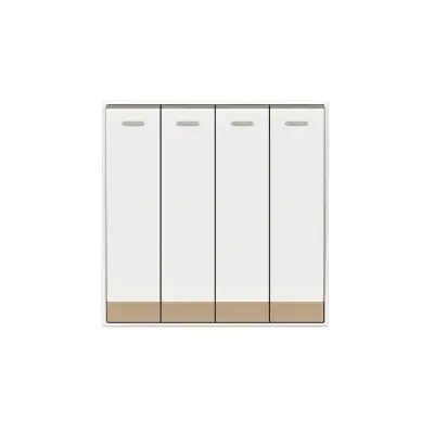 Picture of HEE By HAMKO Lotus XL 4 Gang 1 Way Switch-White