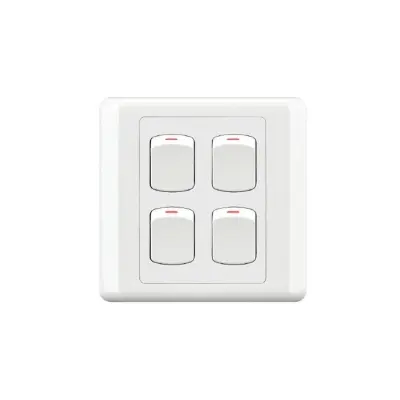 Picture of HEE By HAMKO New Classic 4 Gang 1 Way Switch-White