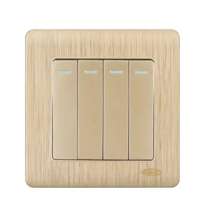 Picture of HEE By HAMKO Rose Gold 4 Gang 1 Way Switch-Gold