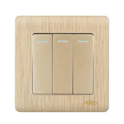 Picture of HEE By HAMKO Rose Gold 3 Gang 1 Way Switch-Gold