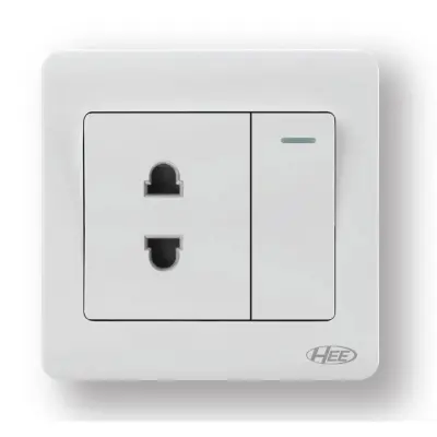 Picture of HEE By HAMKO Rose White 2 Pin Socket with Switch-White