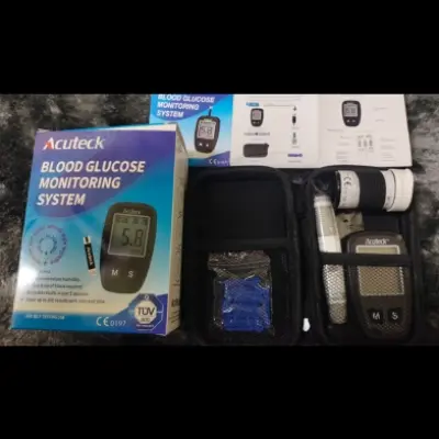 Picture of Blood Glucose Monitoring Machineexactive Vital Glucose Meter Honstime With 10 Free Strips - Black