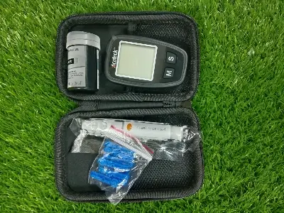 Picture of Blood Glucose Monitoring Machineexactive Vital Glucose Meter Honstime With 10 Free Strips - Black