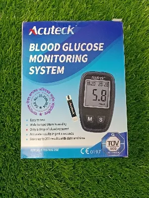 Picture of Blood Glucose Monitoring Machineexactive Vital Glucose Meter Honstime With 10 Free Strips - Black