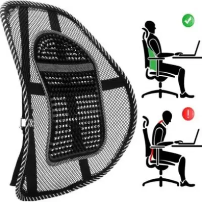 Picture of Lumbar Support Cushion - Ergonomic Right Back Support for Chairs and Seats - Black Color