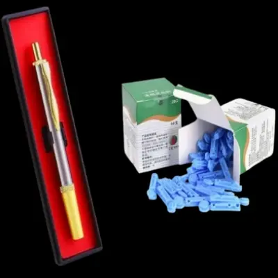 Picture of Acupressure Hijama 1 Pin Pen With 100pcs Hijama Needles Hijama Single Needle Pen For Hijama Cupping Therapy - Multicolor