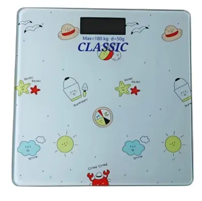 Picture of Personal Digital Bathroom Weighing Scale Glass Weighing Machine for Body Weight Measurement (5mm White Round Weighing Machine) (180 kg White) - Weight Machine - Multicolor