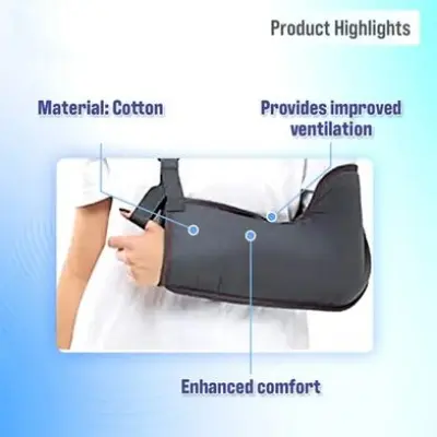 Picture of Arm Sling Pouch For Fracture Support For Arm Movement (Any Color) - Black,(M Size)