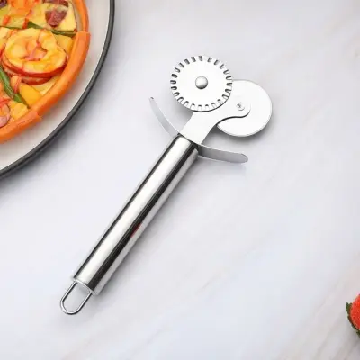 Picture of 2 in 1 Stainless Steel Pizza & Cookie Cutter Roller