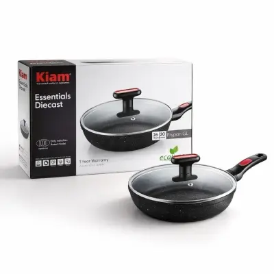 Picture of Kiam 26cm Diecast Frypan with Glass Lid – Induction Ready