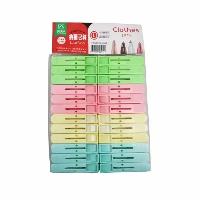 Picture of 24 Pcs Colorful Clothes Peg Set – Strong Grip Plastic Clips