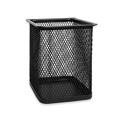Picture of Square Metal Mesh Pen Holder – Durable Desk Organizer (Black)