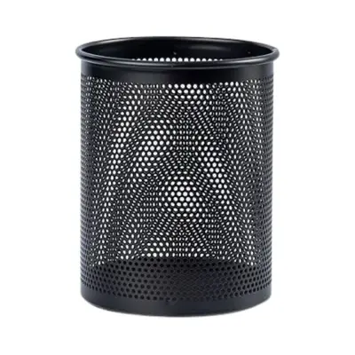 Picture of Round Metal Mesh Pen Holder – Durable Desk Organizer (Black)