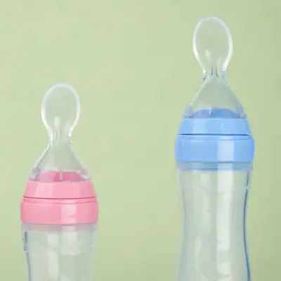Picture of Food‑Grade Silicone Baby Squeeze Feeder Bottle – Soft Spoon