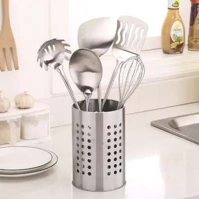 Picture of Stainless Steel Kitchen Utensil Holder with Drain Holes