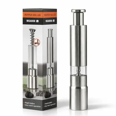 Picture of Stainless Steel Manual Pepper Grinder – Silver