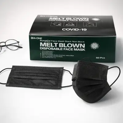 Picture of Surgical Face Mask Black – 3 Layer Melt-Blown Filter 50pcs Box
