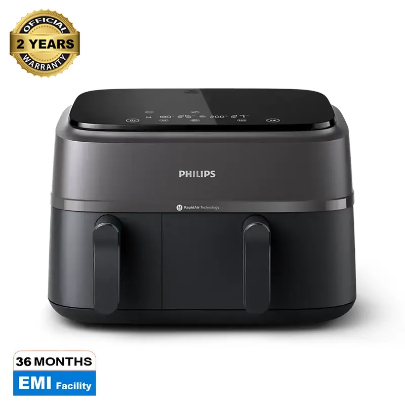 Picture of "Philips Airfryer NA350/00 – Dual Drawer, 9.5 Qt (9L) Capacity *Special Feature Programmable, *Temperature Control,* Timer Product Dimensions *15""D x 17.4""W x 12.3""H*Capacity 9 Liters *Material Plastic"