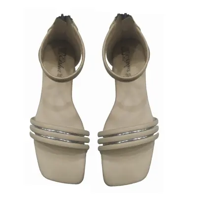 Picture of Ladies Full Gorgeous Stylist Zip System Flat Heel Fashionable Sandals - Girls Cute Slim Sandal (Brown)