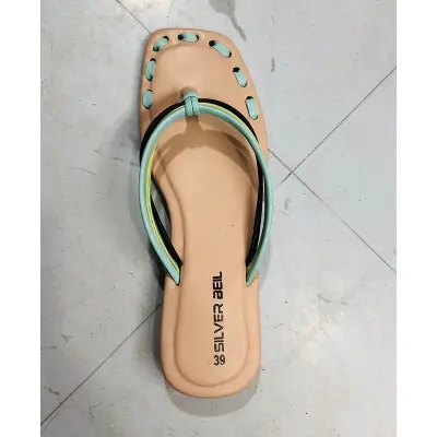 Picture of New Design Flat and Slim Two Ribbon Exclusive Fashionable Slipper Sandal For ladies Girls and Women's. | Two Fita