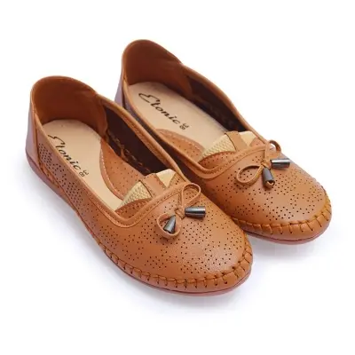 Picture of Fashionable Leather Made Soft Girls Loafer with Rubber Sole - Womens Exclusive Design Shoes - Girls Loafer Shoes