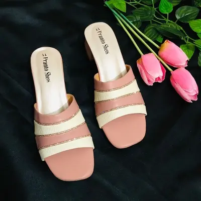 Picture of Ladies Hi Heel Party Shoes Pink and Black. Ladies High Quality Party Heel Shoes