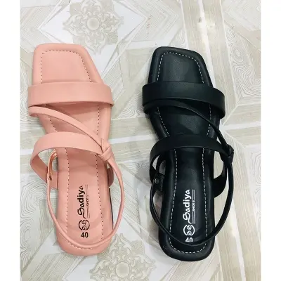 Picture of Slim and Fit Fashionable New Shape Street Style Flat Sandal for Ladies and Girls | 2 patti Belt