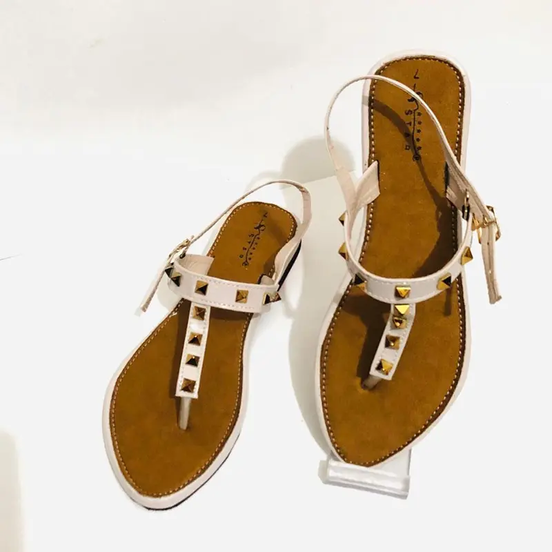 Picture of Girls Gorgeous New Design Slim Heels Stone Style Flat Sandals- Ladies New Collection Cheap Price Shoes - Womens Back Belt Shoes