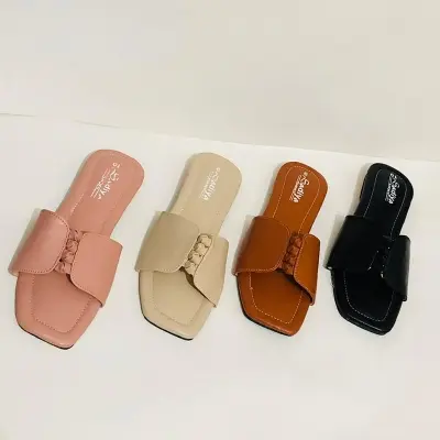 Picture of Fashionable New Design slim flat sandal for girls and ladies | Button Shoes