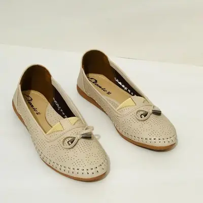 Picture of Fashionable Leather Made Soft Girls Loafer with Rubber Sole - Womens Exclusive Design Shoes - Girls Loafer Shoes
