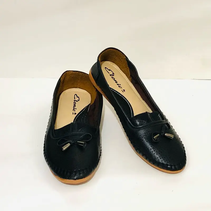 Picture of Fashionable Leather Made Soft Girls Loafer with Rubber Sole - Womens Exclusive Design Shoes - Girls Loafer Shoes