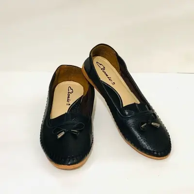 Picture of Fashionable Leather Made Soft Girls Loafer with Rubber Sole - Womens Exclusive Design Shoes - Girls Loafer Shoes