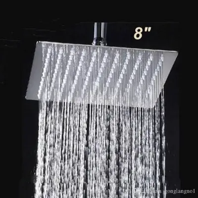 Picture of 8" Shower with 16inch square  Shower Pipe  for Bathroom/washroom | Wall Mounted & Ceiling Mounted Shower Head with Arm | Bathroom Shower Head Bracket Bar