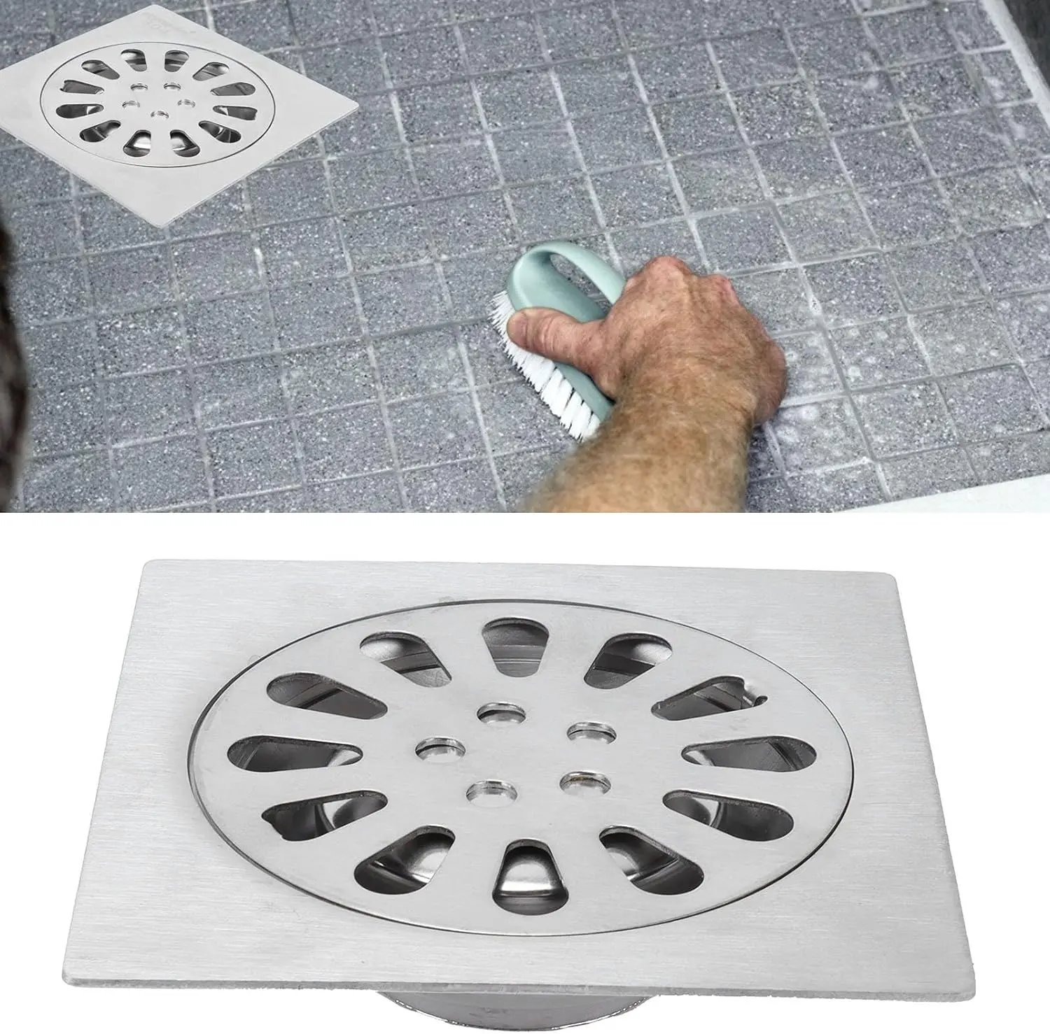 Picture of Bathroom/kitchen 5” floor drain conceal box jali (Silver)
