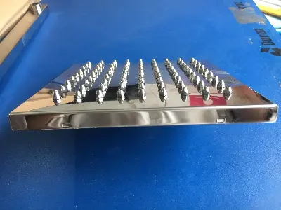 Picture of 8” shower head and 20” arm full stainless steel rainfall shower set with anti blocking stainless steel nozzle (Silver)