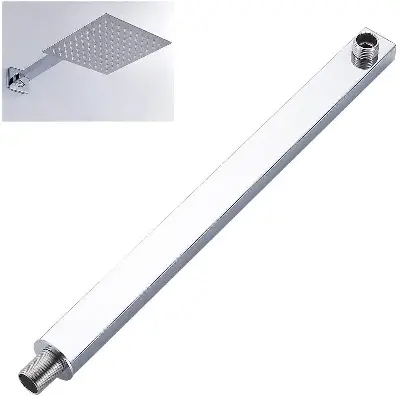 Picture of (16") wall ceiling mounted shower arm stainless steel chromed bathroom shower accessories top shower head fixed pipe shower holder (Silver)